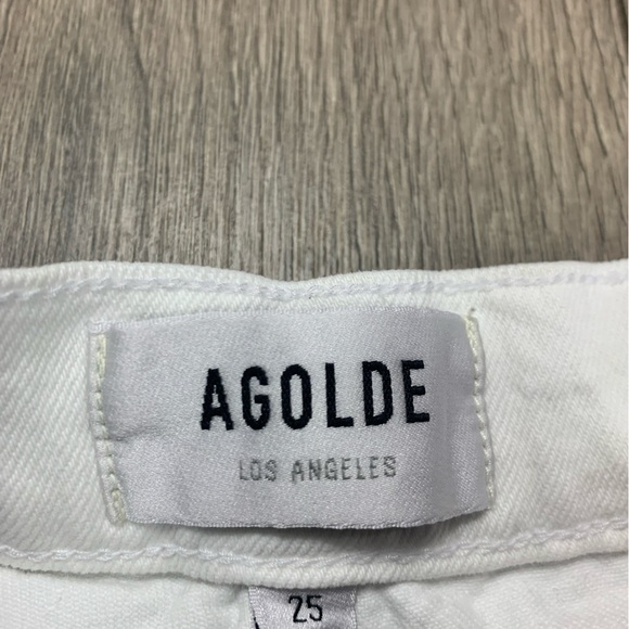 AGOLDE Riley Jeans High Rise Straight Crop Womens 25 Stretch in Sour Cream - Picture 8 of 11